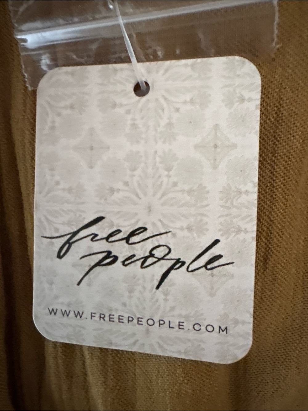 Free People Mustard Brown Maxi Dress with Tie Waist - Picture 2 of 4